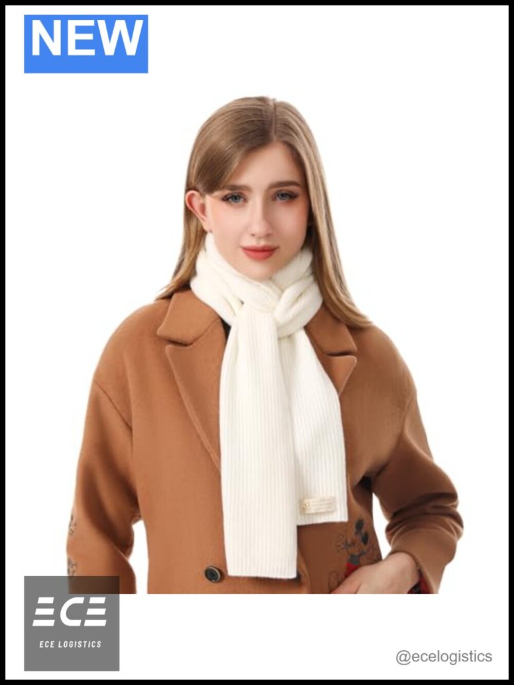 100% Cashmere Scarf Ribbed Knit Extra Long Winter Wrap Unisex